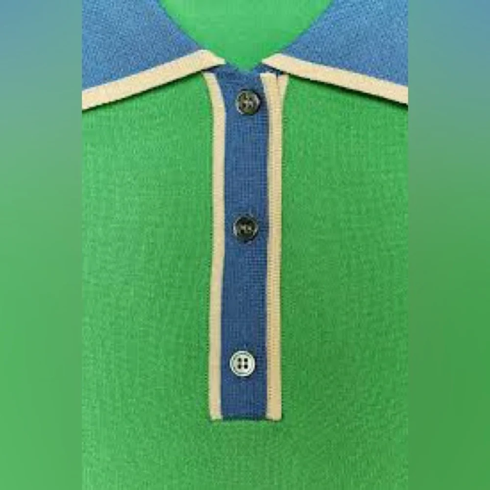 Zara Contrast Knit Short Sleeve Polo Shirt - Picture 5 of 13